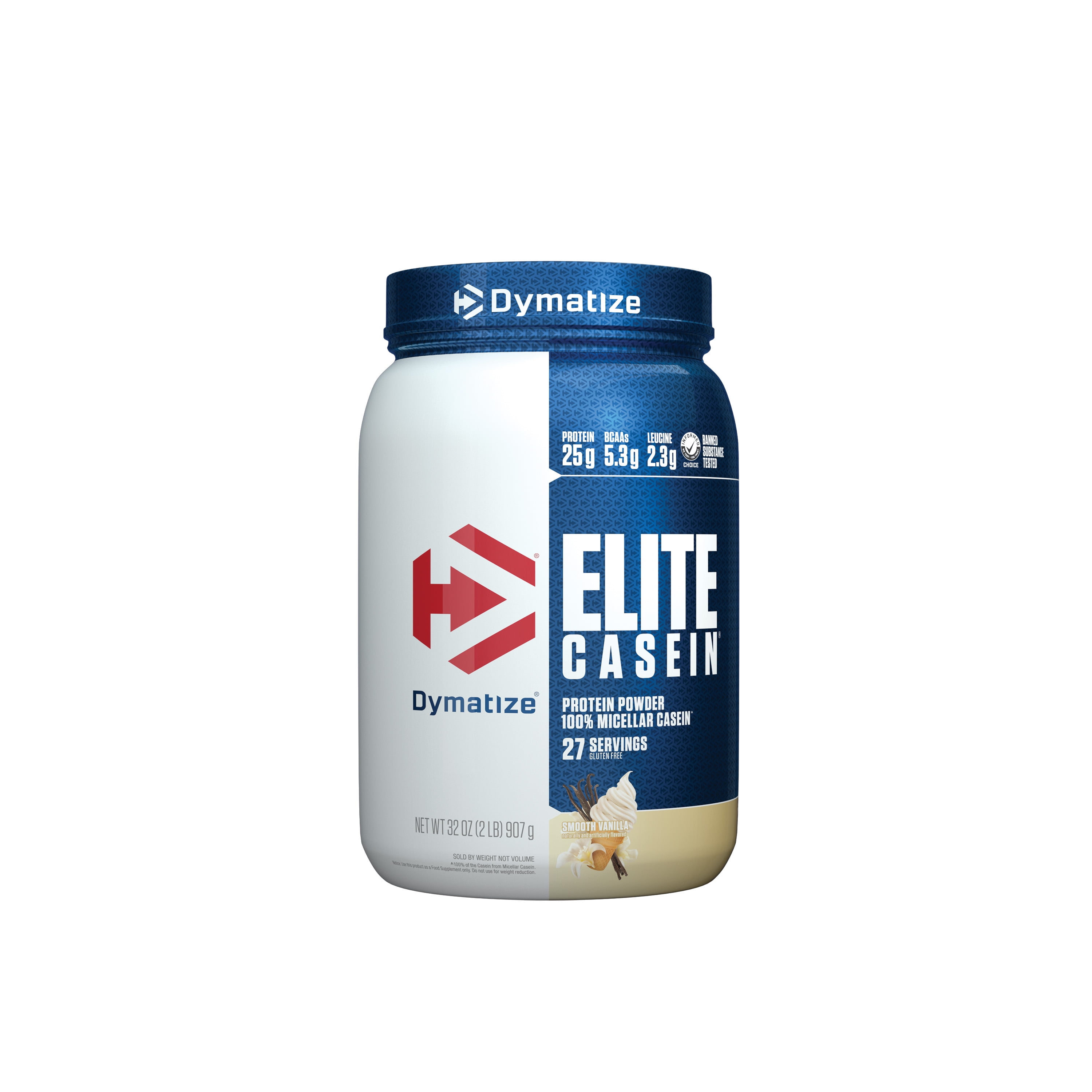 Dymatize Elite 100 Micellar Casein Powder, Smooth Vanilla, 25g Protein, 2 Lb