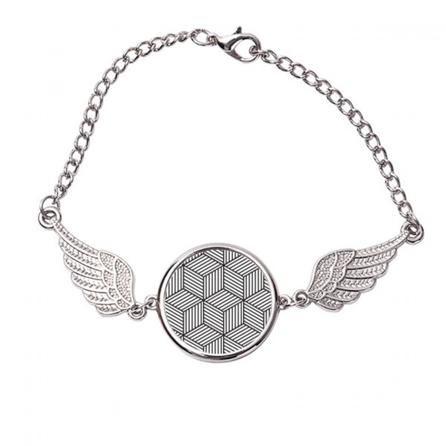 Granos patrón simple linea arte ilustración Pulsera pulsera pulsera alas de ángel pulsera