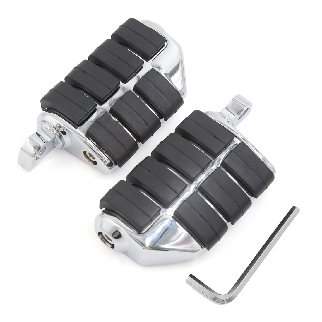 Chrome Wing Foot Pegs Rests For Harley-Davidson Male Style Footpeg Mount