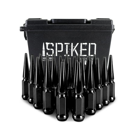 Mishimoto Spiked Lug Nuts, M12x1.5, 24-PC Set, Black