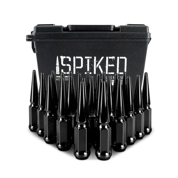 Mishimoto Spiked Lug Nuts, M12x1.5, 24-PC Set, Black