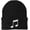 Black, variant on Music Note Embroidered Beanie Knit Cuffed Cap Music Lover Hat Musician Gift (Black)