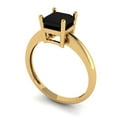 thumbnail image 2 of 1 ct Asscher Cut Natural Onyx Solitaire Engagement Ring for Women in 18K Yellow Gold, 2 of 5