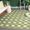 thumbnail image 3 of SAFAVIEH Courtyard Talbot Checkered Indoor/Outdoor Area Rug, Navy/Beige, 6'7" x 6'7" Round, 3 of 5