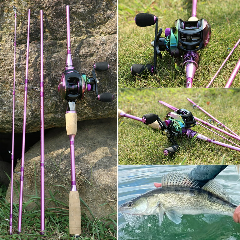 Sougayilang 7ft Fishing Rod and Reel Combo Muticolor Baitcasting Reel  Ultralight Casting Rod Fishing Set