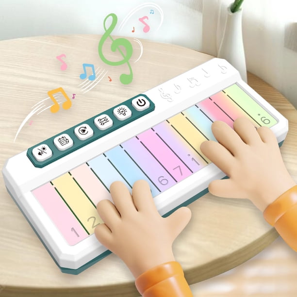 Boîte Piano Blanche pour Enfants à Écran Tactile avec Lumières Arc-en-Ciel et Musique pour l'Éducation de la Petite Enfance
