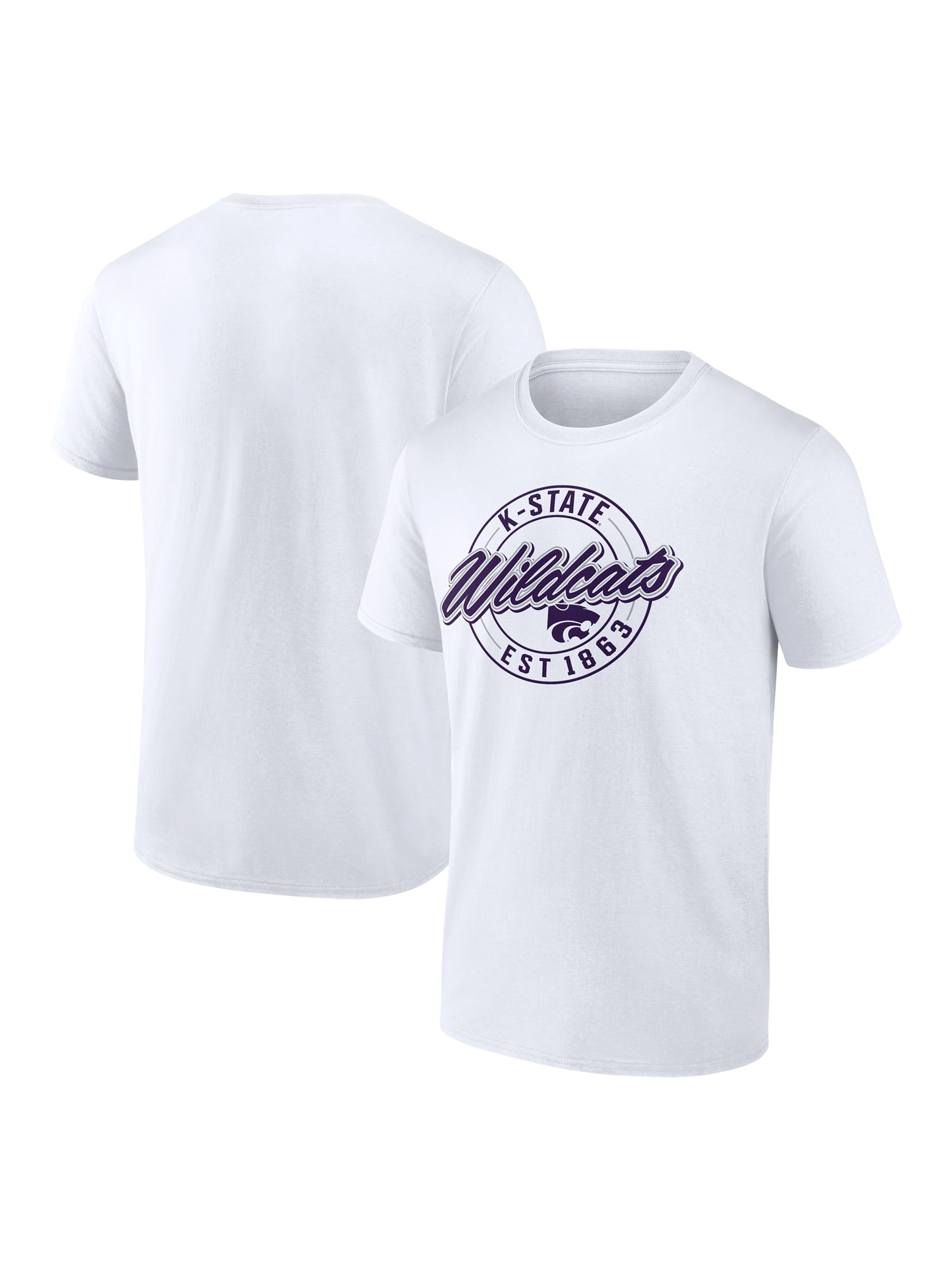 NCAA Kansas State Wildcats Men's Cotton White Short Sleeve T-Shirt