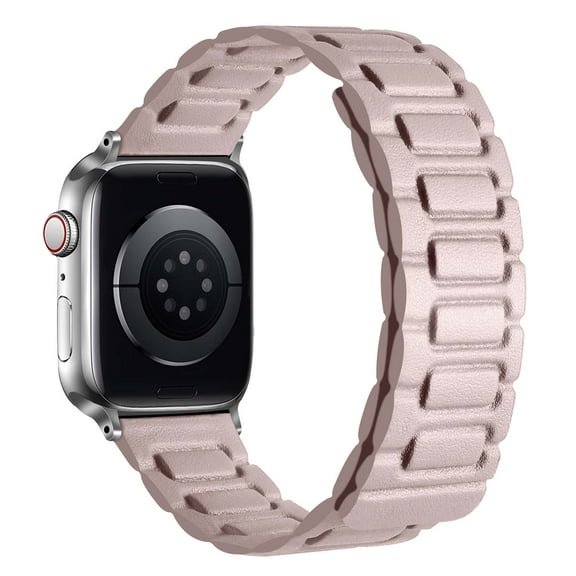 Magnetic Watch Band Compatible for iWatch Series 10 9 8 7 6 5 4 SE 3 2 1, Classic PU Leather Sport Strong Magnetic Buckle Watch Strap Band for Apple Watch 38mm/40mm/41mm/42mm, Khaki