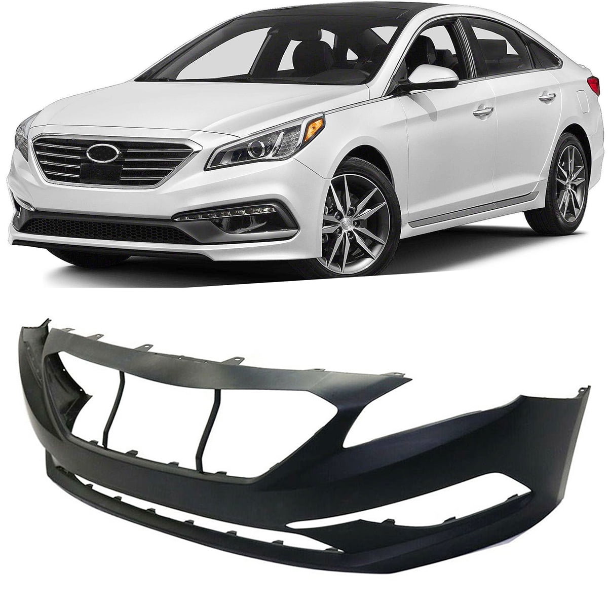 Unpainted Front Bumper Cover Fit for Hyundai Sonata 2015 2016 2017, 15 ...