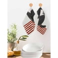 thumbnail image 2 of Cute Cats Kitchen Dish Towels for Drying Dishes Set of 2, Modern Abstract Ink Painting Red Striped Waffle Weave Microfiber Hand Tea Bathroom Towels Quick Dry & Absorbent Towel 12x12, 2 of 7