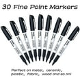 thumbnail image 2 of Permanent Markers,Shuttle Art 30 Pack Black Permanent Marker set,Fine Point, Works on Plastic,Wood,Stone,Metal and Glass for Doodling, Marking, 2 of 7