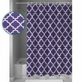 thumbnail image 3 of Small Stall Shower Curtain 48x72 Inch Narrow Half Size Purple Moroccon Bath Curtains Bathroom Decor Country Chic Ethnic Minimalist Motifs Waterproof Fabric Shower Curtain Set with Hooks 48 Inch, 3 of 6