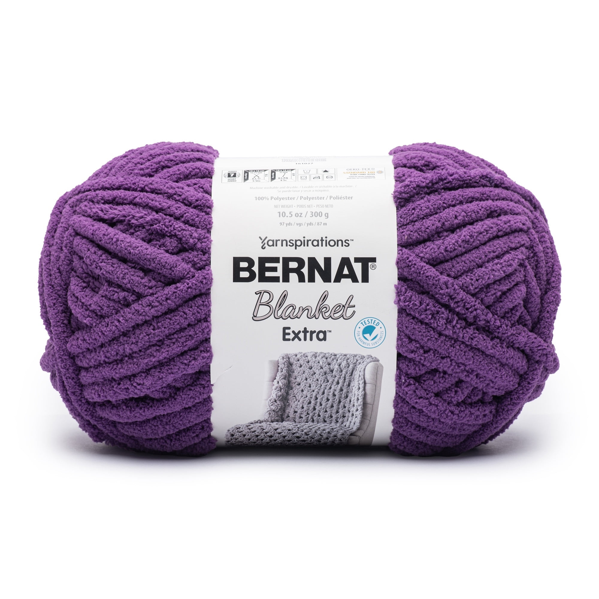 Bernat® Blanket Extra™ Fil de polyester géant n° 7, violet poudré, 10,5 oz/300 g, 97 yards :