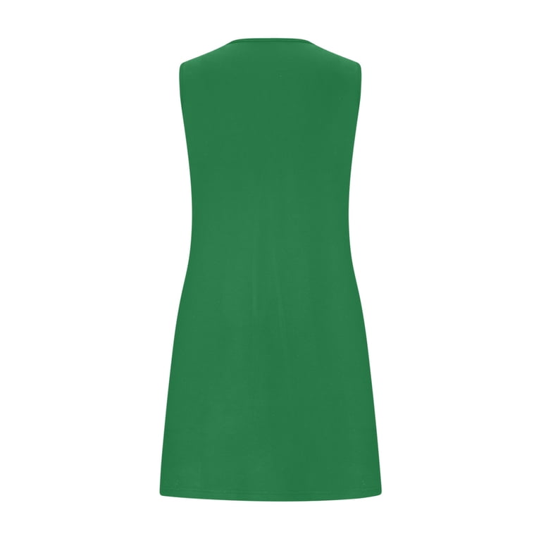 knee length dresses for ladies Olive Green Y2K Cross Sleeveless Mini Dress main image 1