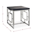 thumbnail image 5 of Bowery Hill Table d'Appoint Carrée, Chrome et Noir (Ensemble de 1), 5 of 5