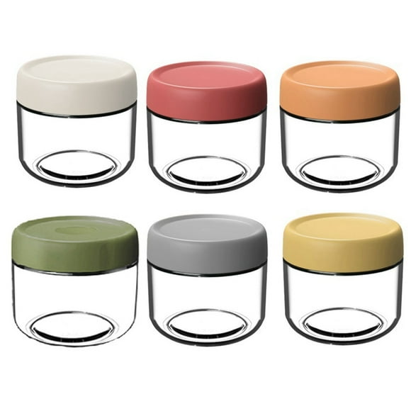 Pots Mason en Verre pour Gruau du Lendemain avec Couvercles aux Couleurs Vibrantes, Contenants de Rangement Empilables pour Yogourt, Pots Scellés 300 ml, 6 x Pots Mason en Verre pour Gruau du Lendemain (300 ml)