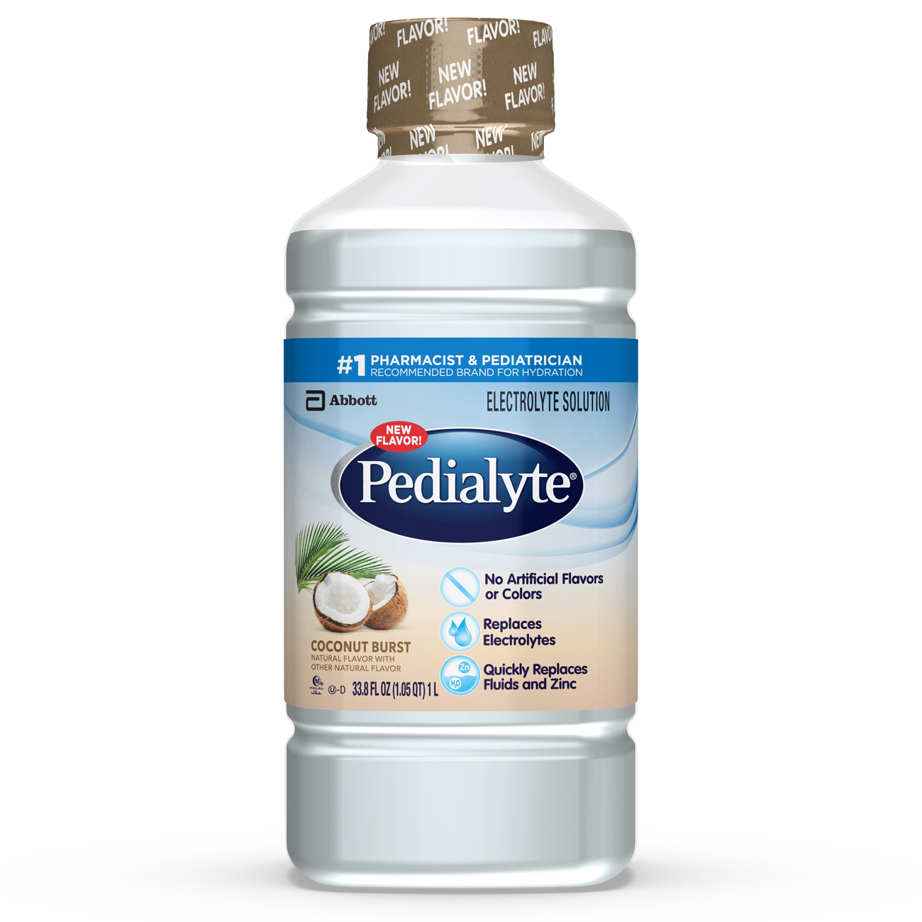 Pedialyte Electrolyte Solution Hydration Drink Coconut Burst 1 Liter 