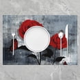thumbnail image 2 of Red Rose Placemats 12x18,Grunge Navy Blue Ombre Place Mats Set of 4 for Adult Kitchen Decor,Vintage Watercolor Artwork Table Mats,Oil Painting Butterfly Floral Placemats Indoor Outdoor Party Decor, 2 of 4