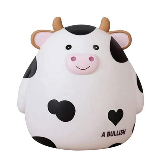 Cute Cartoon Cow Piggy Bank Money Box Large Savings Box Children Gifts Coins Box Home Decor-White