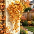 thumbnail image 4 of Fufafayo Fall Artificial Flowers Hanging Baskets, Trumpet Flowers Outdoor Courtyard Decor, Faux Silk Floral Arrangement for Fall-Themed Corridor Porch Garden Wall, 4 of 6
