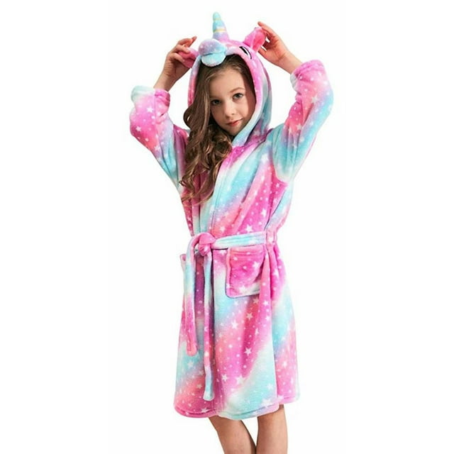 Peignoir à Capuchon Doux Unicorn pour Dormir - Cadeaux Unicorn pour Enfant