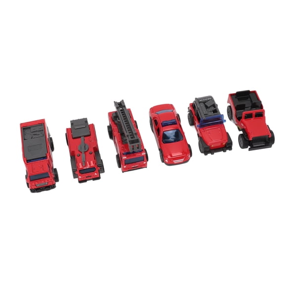 Fire Truck Vehicles Sets, Inertia Powered 6pcs Firefighting Truck Models Collectible Exquisite Lifelike Alloy for Camping for Kids for Kindergarten