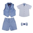 thumbnail image 3 of Vividxx Boys Suit Four Piece Suit Formal Vest Suits Short Sleeved Coats With Shorts Performance Outfits Sets For Children Toddler In Speech Performances Parties Solid Color Versatile Dailywear, 3 of 9