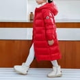thumbnail image 6 of IVEYRTF Kids Waterproof and Windproof Winter Hooded Down Jacket Full Zipper Warm Long Sleeve Coat Long Outerwear for Children Boys Girls Cold Weather(Red,7-8 Years), 6 of 8