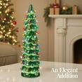 thumbnail image 6 of Best Choice Products Ceramic Christmas Tree, 18in Hand-Painted Holiday Decor w/Multicolor LED Lights  Green, 6 of 8