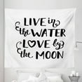 thumbnail image 1 of Lettering Tapestry, Live in the Water Love by the Moon Typography Mermaid Romance Saying, Fabric Wall Hanging Decor for Bedroom Living Room Dorm, 5 Sizes, White and Dark Grey, by Ambesonne, 1 of 1