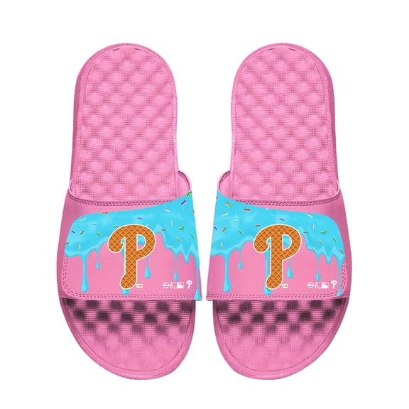 Unisex ISlide Pink Philadelphia Phillies Ice Cream Drip Slide Sandals