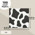 thumbnail image 3 of 100 Pack Cow Print Napkins for Farm Animal Birthday Party Supplies (2-Ply, 6.5 x 6.5 In), 3 of 7