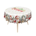 thumbnail image 2 of Duangreer Christmas 60''Round Tablecloth, Elegant Snowman and Santa Claus Print Washable Picnic Table Cover for Party, Dining, Indoor and Outdoor, 2 of 6