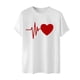 thumbnail image 3 of Tops para hombre, blusas y camisas de cuello redondo y manga corta para hombre. Camiseta/camisa informal de cuello redondo y manga corta con estampado de corazones para hombre. Tops de poliéster para, 3 of 4