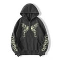 thumbnail image 5 of Tiweut Jackets for Womens Butterfly Print Y2K Pullover Oversized Gothic Hip Hop Long Sleeve Hooded Loose Fit Sweatshirt Regular Tops Grey,M, 5 of 7