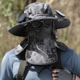 thumbnail image 4 of tasrioml Men Fisherman Hat with Solar Fan And Front Cover Large Brim Hollow Mesh USB Charging Anti UV Sunlight Quick Dry Great Breathability Outdoor Fishing Travel Cap, 4 of 8