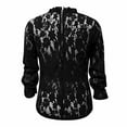 thumbnail image 4 of Womens Summer Tops, Womens Tops, Elegant Hollow Lace Women Shirts Fashionable Blouses with Long Flare Sleeves Stylish O-Neck Design for Modern Women, 4 of 6