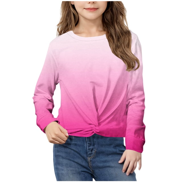 Rbaofujie Chandail à Manches Longues pour Filles, Chandails à Col Rond pour Enfants, Hauts