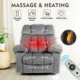 thumbnail image 3 of Massage Rocker Recliner Chair, Swivel Ergonomic Chair for Living Room with Vibrating Massage and Heating Function, Lounge Chair with Rocking Function and Side Pocket, USB Charging Port, 3 of 7