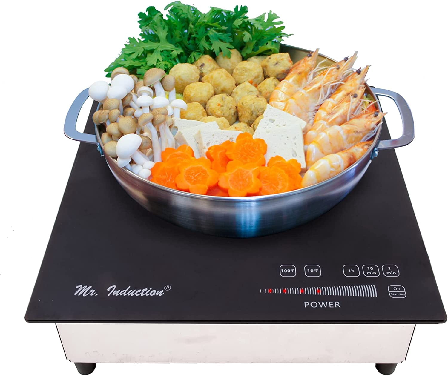 Sunpentown SR-657RTA 2600 watt Built-in Induction Cooktop, Black & Silver