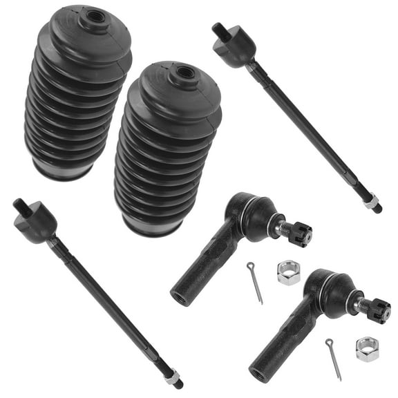 TRQ Steering Kit Inner Outer Tie Rods Boots Set Kit for Toyota Tercel Paseo PSA58524