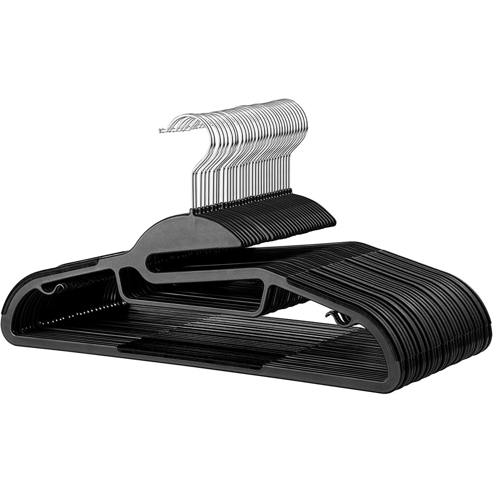 Rubber Coated Plastic Hangers (20 Pk) Non Slip Rubberized USlide