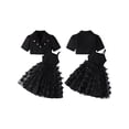 thumbnail image 3 of Yunliwuli Toddler Girls Two Piece Outfits Sleeveless Butterfly Tulle Dress and Short Sleeves Button Jacket for Summer Clothes, 3 of 10