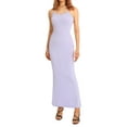 thumbnail image 1 of ZAXARRA Robe d'Été pour Femmes, Robe Moulante à Col Carré, Sangle Spaghetti de Couleur Unie pour Club de Fête, 1 of 9