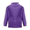 thumbnail image 5 of Atogsazn Mens Fuzzy Hoodies Casual Fleece Pullover Sweatshirt Sherpa Winter Warm Sweater Clothing Tops Outfit Purple XL Fashion, 5 of 9