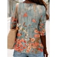 thumbnail image 4 of Nyfairy Plus Size Women's Round Neck Short Sleeve Casual Loose Tunic Top, 4 of 4