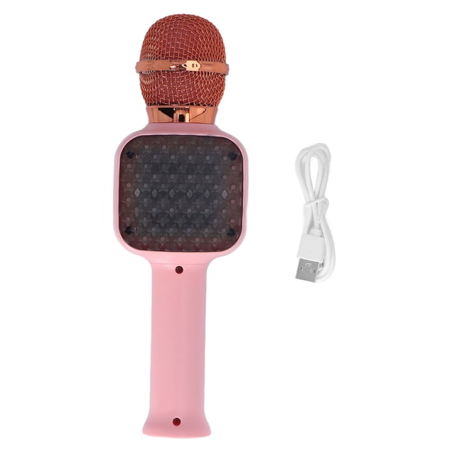 Máquina De Micrófono De Karaoke, Micrófono De Karaoke Bluetooth Para Cantar De Mano Profesional Para El Hogar Para Niños ANGGREK Rosa