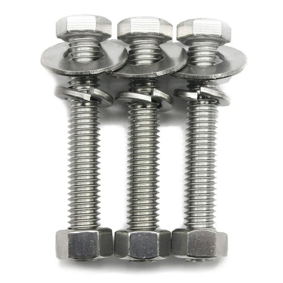 (10 juegos) 1/4-20x2"" Tornillos de cabeza hexagonal de acero inoxidable Pernos Tuercas Arandelas planas y de seguridad 18-8 (304) S/S Totalmente roscado por Bolt Fullerkreg