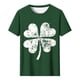 thumbnail image 1 of Tops de Ajuste Suelto para las Mujeres Cuello Redondo Impresión Del Día de San Patricio Manga Corta Blusa Casual Verano, 1 of 7