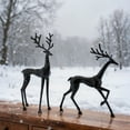 thumbnail image 4 of SDJMA Reindeer Christmas Decorations - Set of 2 Black Reindeer Statues,Modern Christmas Table Decorations,Xmas Deer Figurines,Elegant Indoor Holiday Decor for Mantel Living Room Bedroom Office, 4 of 7